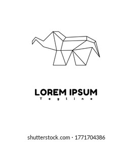elephant geometry vector design template illustration