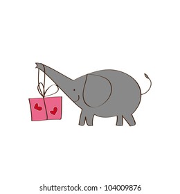 Elephant and gift