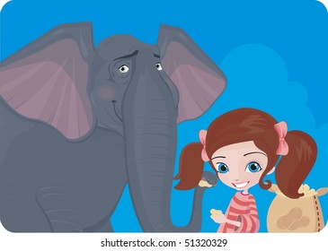 elephant and girl