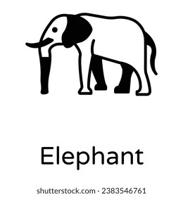 Elephant a glyph style editable icon is easy to use and download 