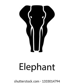 Elephant, glyph vector icon  