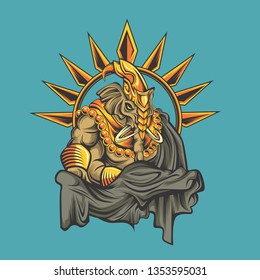 elephant god vector design