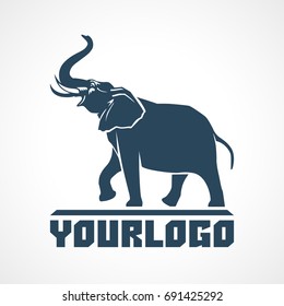 elephant going logo sign emblem on white background