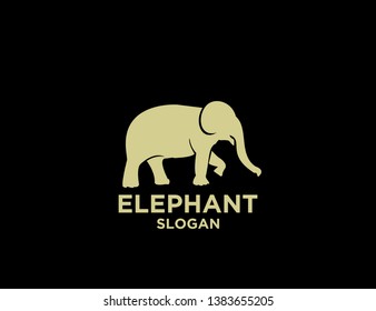 elephant gold with black background logo icon designs vector illustration sign silhouette
