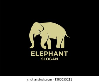 elephant gold with black background logo icon designs vector illustration sign silhouette