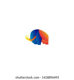 Elephant gradient color design vector