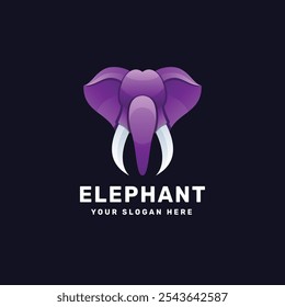 Elephant Gradient Colorful Logo Vector Illustration