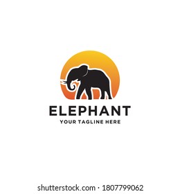 Logotipo de gradiente elefante Vector, logotipo animal o icono
