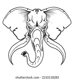 elephant graphic design vector illustration, art tattoo sketch, hand draw, print use