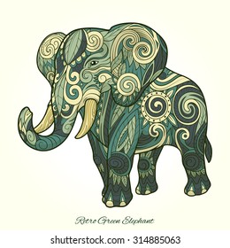 Elephant green ornament ethnic vector illustration, tribal,
tattoo, animal, art, stencil, abstract, design