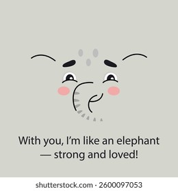 Elephant Greeting Card with Positive Quote