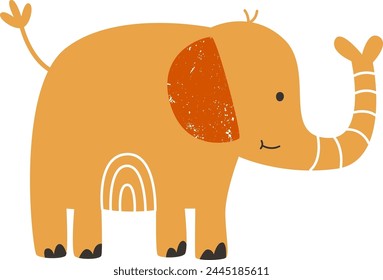 Elephant With Grunge Texture Vector Illustration