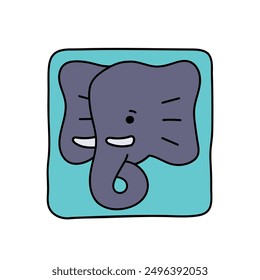 Elefante dibujado a mano Ilustración vectorial de color