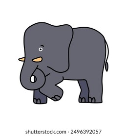 elephant hand drawn color vector illustration