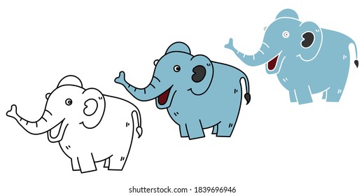 vector de diseño dibujado a mano por elefantes