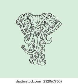 elephant handdraw doodle art illustration vector