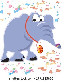 Elephant  for happy easter day illustration