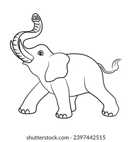 Elephant Happy ilustración vector design 2