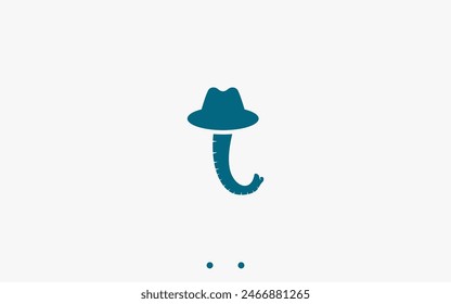 elephant with hat logo design vector silhouette illustration