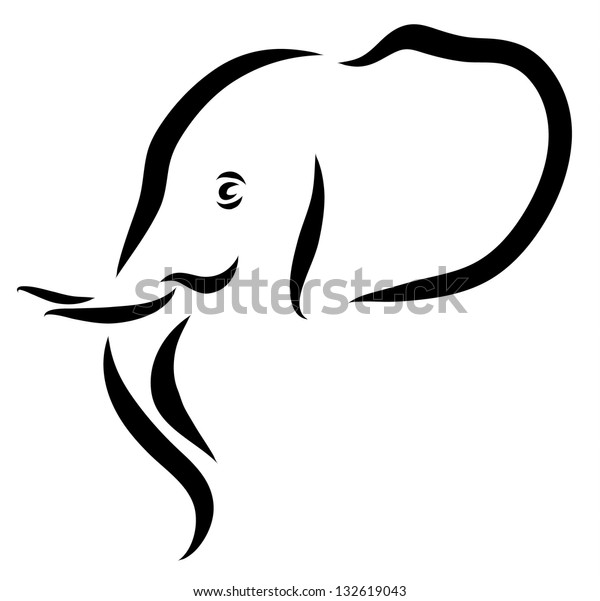 Elephant Head Stock Vector (Royalty Free) 132619043