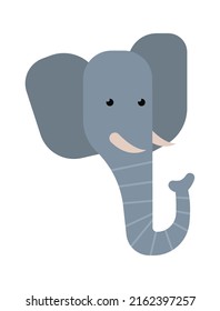 Elephant head African animal. Vector illustration