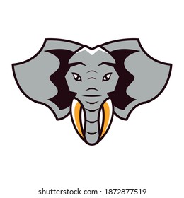 elephant head animal emblem icon vector illustration design