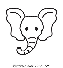elefante cabeça ícone animal linear isolado