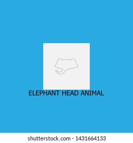 elephant head animal icon sign signifier vector