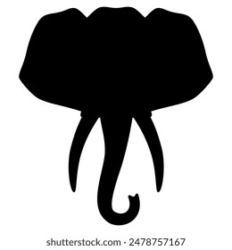 Elephant head animal silhouette, Vector image