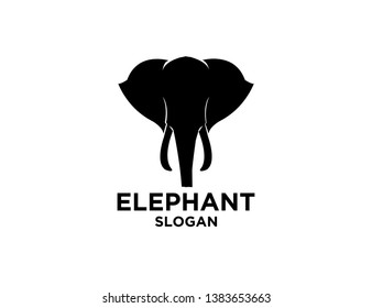 elephant head black logo icon designs vector illustration sign silhouette