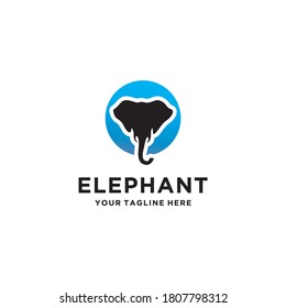 Logotipo de gradiente azul de la cabeza del elefante Logo Vector Logotipo animal
