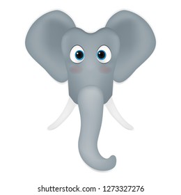 Elephant head cartoon vector