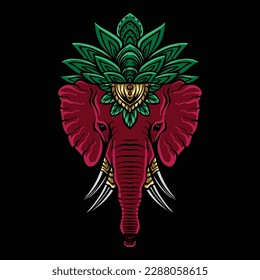 elephant head coloring page mandala design. print design. t-shirt design.