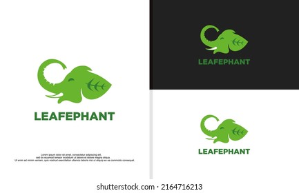 Elefantenkopf in Verbindung mit Logo-Design-Illustration