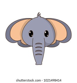 elephant head cute animal character