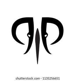 Elephant head design isolated on white background