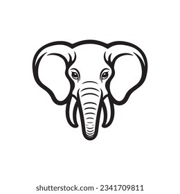 Elephant head face logo vector icon template