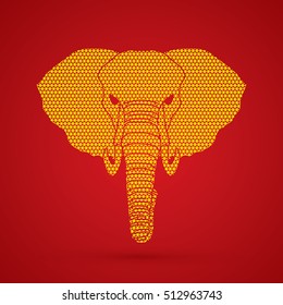 Elephant head front view designed using geometric pattern graphic vector.