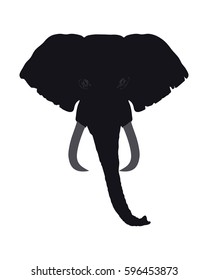 Elephant Head Front View. This Silhouette May Be Used for Your Logo