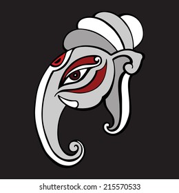 Elephant head. Ganesha. Vector hand drawn illustration.