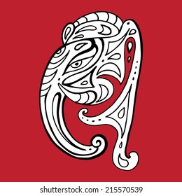 Elephant head. Ganesha. Vector hand drawn illustration.