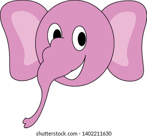 Elephant head hand drawn design, illustration, vector on white background.