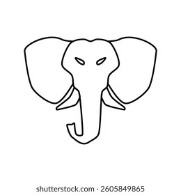 elephant head icon, simple flat style, illustration, logo sign symbol pictogram template, for ui or ux isolated on white for mobile app, editable