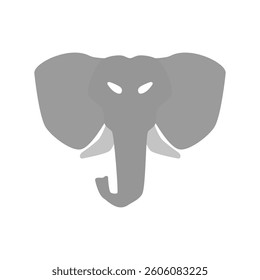 elephant head icon, simple flat style, illustration, logo sign symbol pictogram template, for ui or ux isolated on white for mobile app, editable