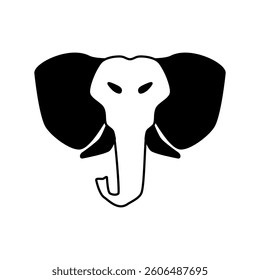 elephant head icon, simple flat style, illustration, logo sign symbol pictogram template, for ui or ux isolated on white for mobile app, editable