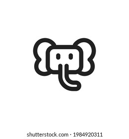 elephant head icon vector isolated On White Background
