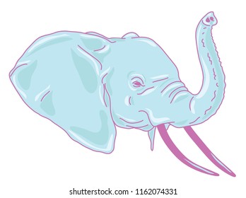 elephant head illustration