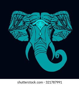 Elephant Head, Indian god Hindu deity Ganesha. 