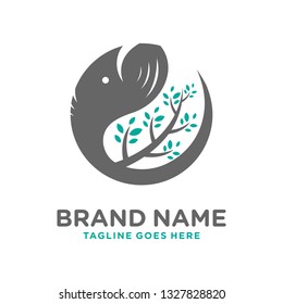 elephant head leaf logo your company