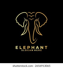 Elefant Head Line Art Logo Design Vektor. Elegante und einfache Elephant Logo-Vorlage